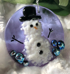 Holiday Ornaments - Frosty on Lavender
