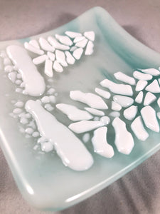Snowy Trees Fused Glass Dish