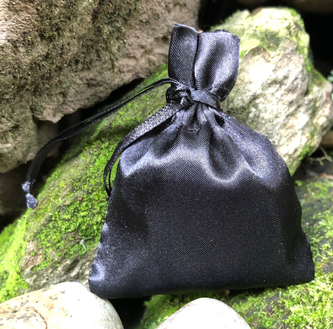 This Black Satin Lavender Sachet is useful in diminishing stress, easily fits in a drawer, purse, gym bag, or locker and makes a unique gift. The contents of each sachet is Oregon lavender, and only lavender, thus there are no other fillers. Lavender has plenty of its own natural oils, so give it a gentle squeeze to slightly bruise the buds to draw out more fragrance. This sachet should not be heated or put into a microwave oven.