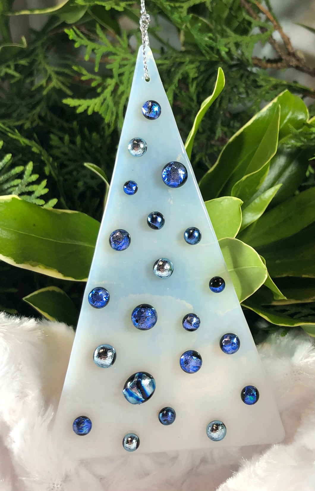 Holiday Ornaments - Icy Blue Dichro Dots