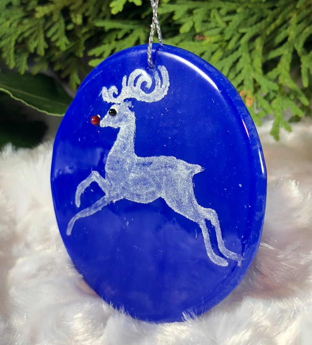 Holiday Ornaments - Blue Rudolph