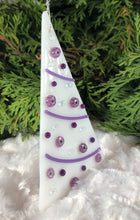 Load image into Gallery viewer, Holiday Ornaments - white with Violet Decorations