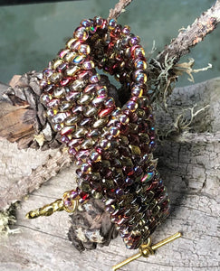 Snakeskin Bracelet - Magic Red and Crystal Amber
