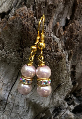 Little Gems - Pale Pink with Clear Crystals
