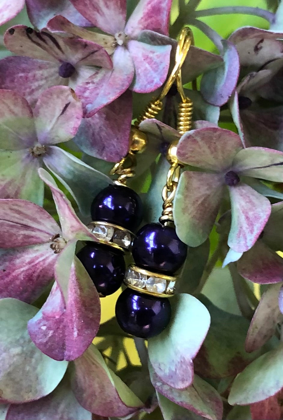 Little Gems - Dark Purple with Clear and Gold – Coral Bells Designs