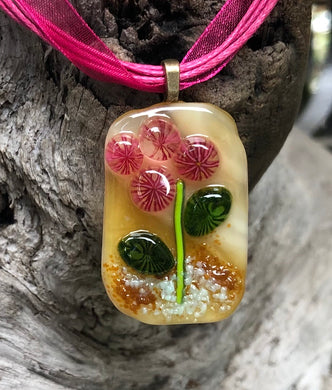 Spring Buds Fused Glass Pendant