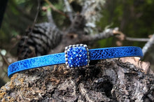 Load image into Gallery viewer, Leather Bracelet - Sparkly Royal Blue