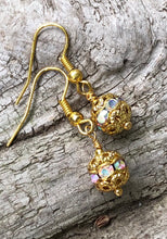 Load image into Gallery viewer, Gold and Crystal Earrings