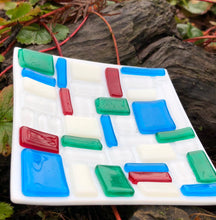 Load image into Gallery viewer, Checkerboard Style Fused Glass Dish
