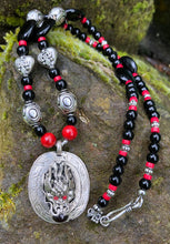 Load image into Gallery viewer, Mineral Necklace - Red Coral and Black Lakhey