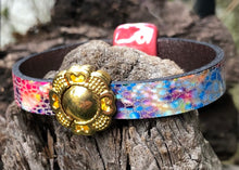 Load image into Gallery viewer, Leather Bracelet - Colors with Gold and Ceramic Slider