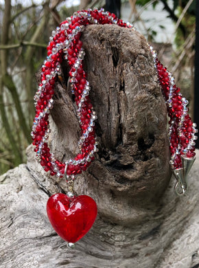 Kumihimo Necklace - Twisted Heart