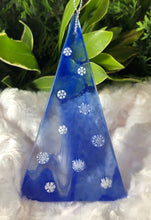 Load image into Gallery viewer, Holiday Ornaments -  Blue Streaky with Snowflakes