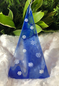 Holiday Ornaments -  Blue Streaky with Snowflakes