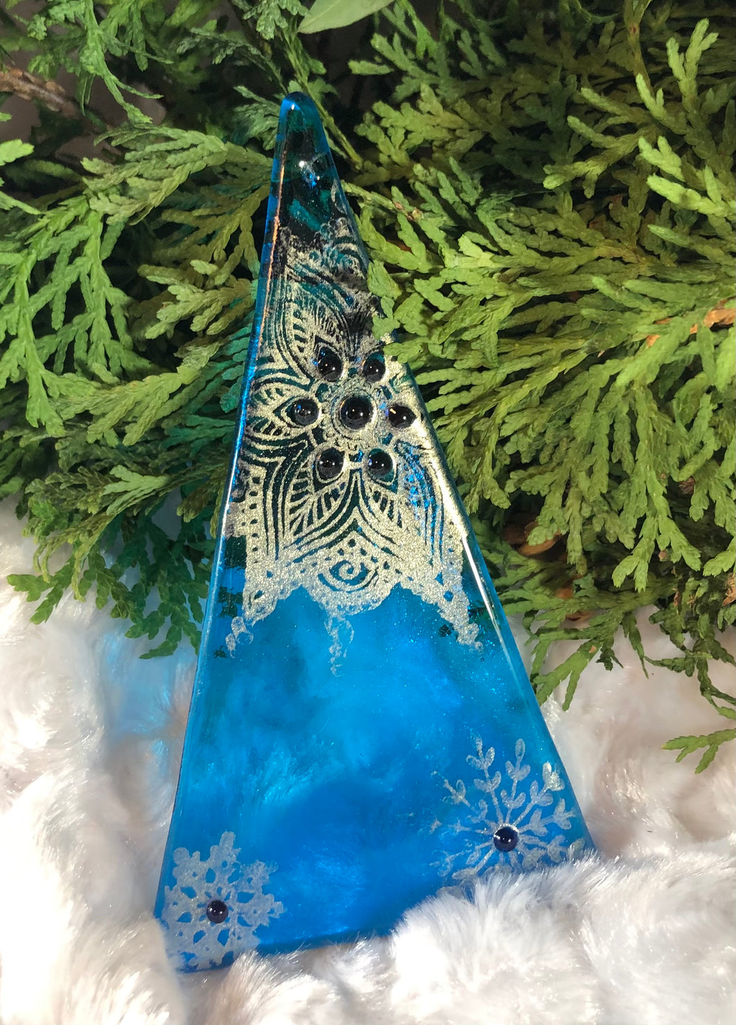 Holiday Ornaments - Turquoise / Mica / Embellished