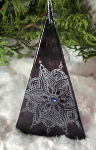 Holiday Ornaments - Amethyst with Silver Mica