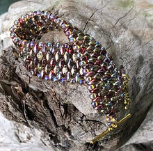 Load image into Gallery viewer, Snakeskin Bracelet - Magic Red and Crystal Amber
