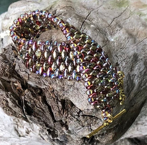 Snakeskin Bracelet - Magic Red and Crystal Amber