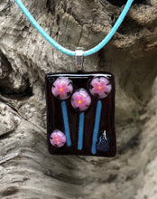 Load image into Gallery viewer, Trio of Blooms Fused Glass Pendant