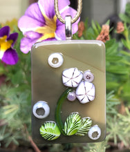 Load image into Gallery viewer, Stormy Blooms Fused Glass Pendant