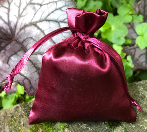 This Burgundy Satin Lavender Sachet is useful in diminishing stress, easily fits in a drawer, purse, gym bag, or locker and makes a unique gift. The contents of each sachet is Oregon lavender, and only lavender, thus there are no other fillers. Lavender has plenty of its own natural oils, so give it a gentle squeeze to slightly bruise the buds to draw out more fragrance. This sachet should not be heated or put into a microwave oven.