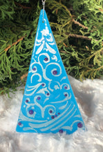 Load image into Gallery viewer, Holiday Ornaments - Turquoise Scroll / Mica / Embellished
