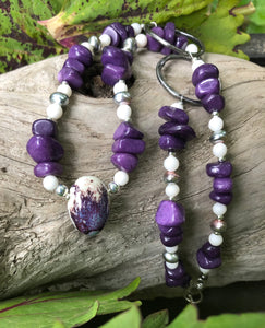 Mineral Necklace - Purple Marble