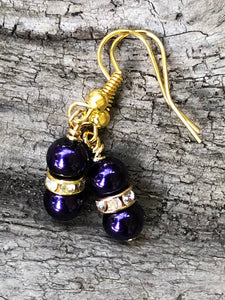 Little Gems - Dark Purple with Clear and Gold