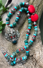 Load image into Gallery viewer, Mineral Necklace - Red Coral and Turquoise Set