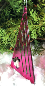 Holiday Ornaments - Pink with Mistletoe