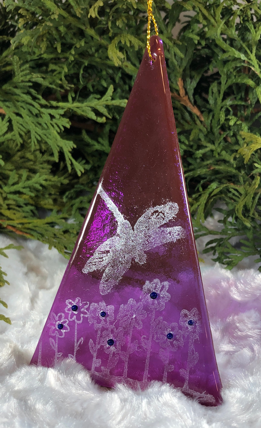 Holiday Ornaments - Pink Dragonfly / Mica