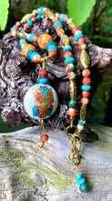 Load image into Gallery viewer, Mineral Necklace - Cloisonné and Turquoise Set