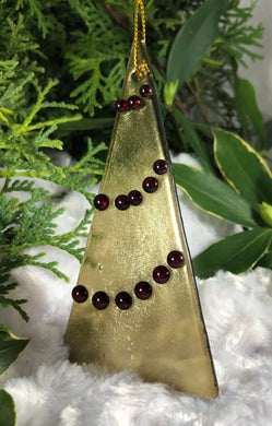 Holiday ornaments - Traditional Gold with Red