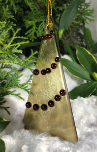 Holiday ornaments - Traditional Gold with Red