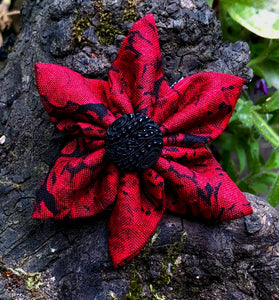 Fabric Flower - Dark Red