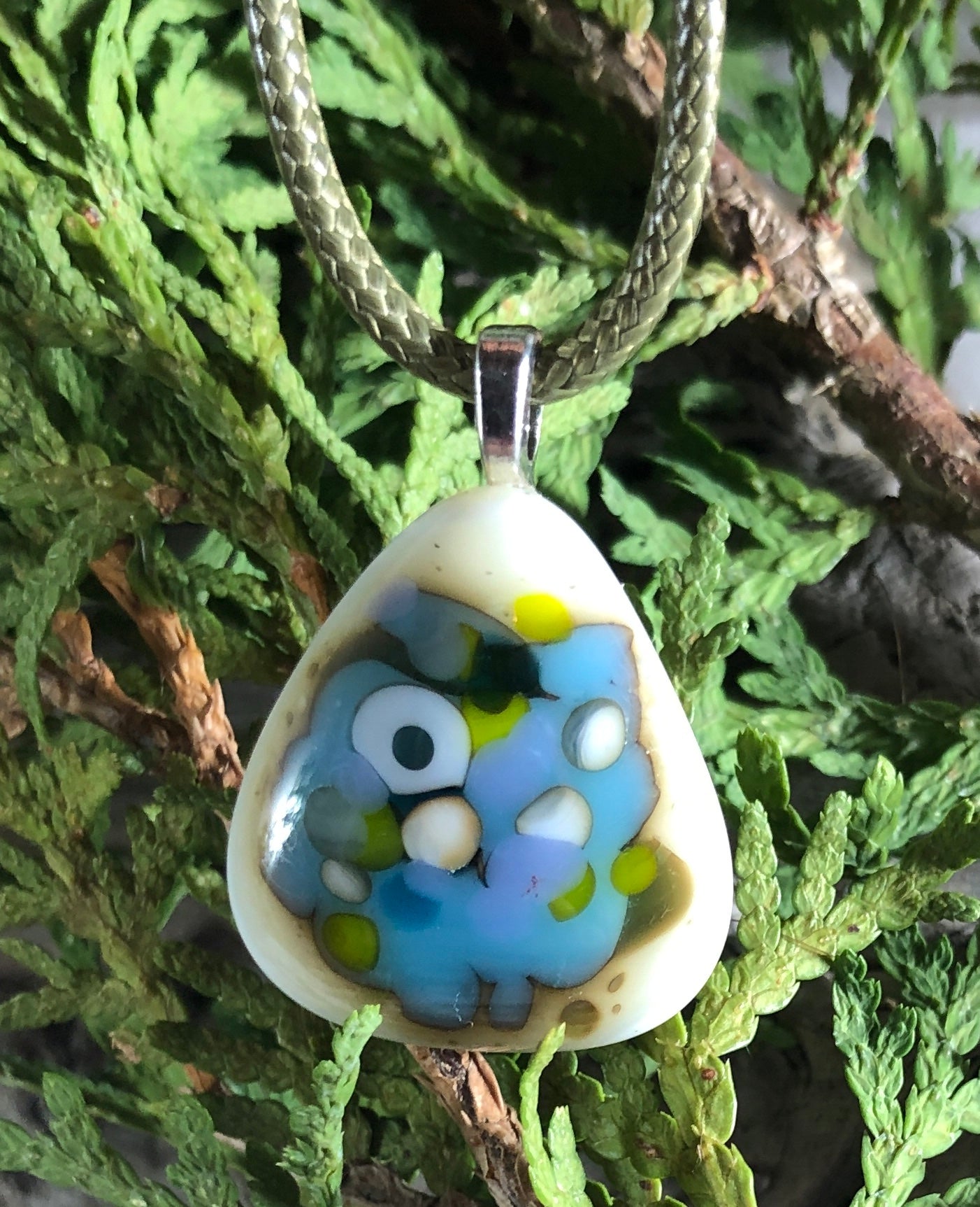 Abstract Turquoise and French Vanilla
