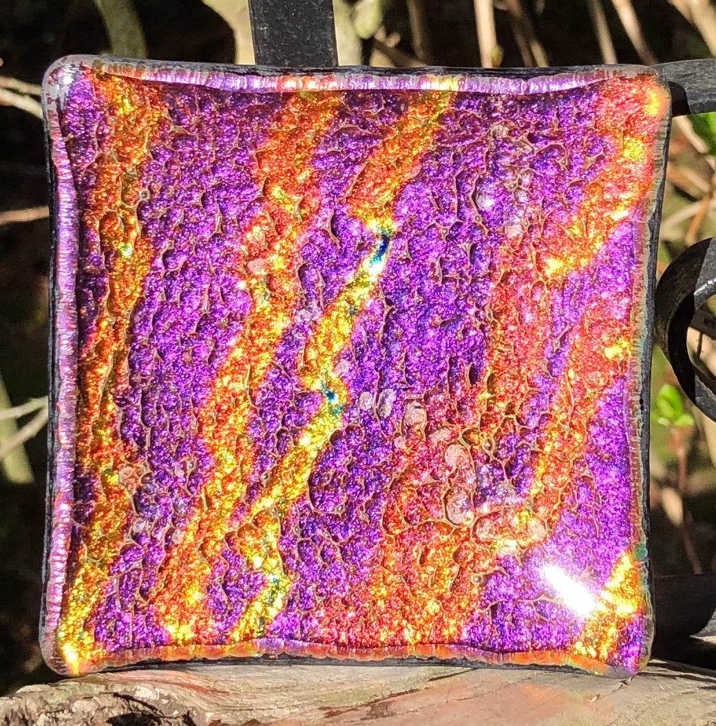 Electrical Storm Dichroic Fused Glass