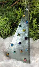 Load image into Gallery viewer, Holiday Ornaments - Silver Iridescent with Dichroic glass