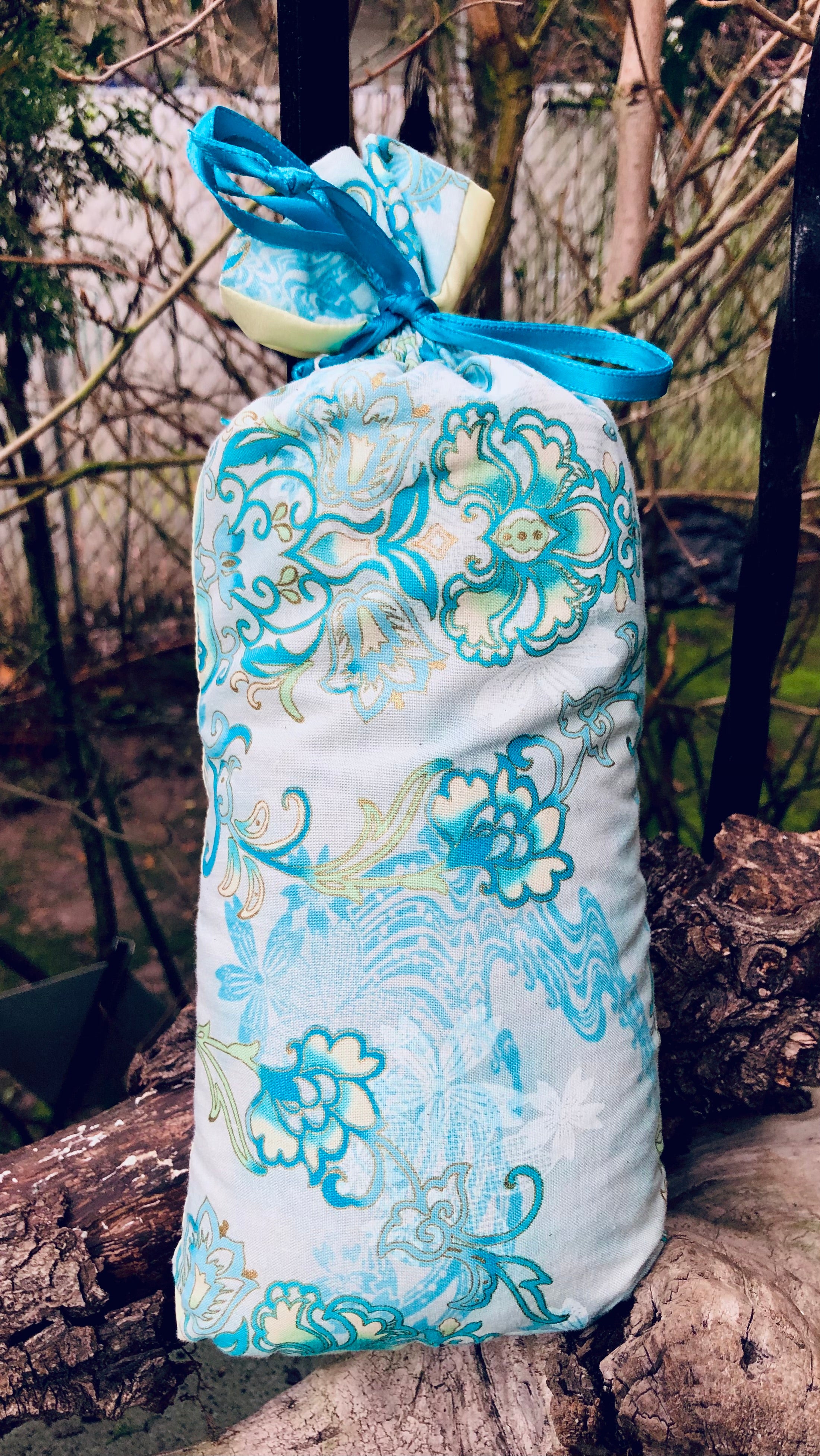 Aqua and Buttery Yellow Floral