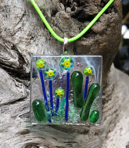 Margarita Blooms Fused Glass Pendant