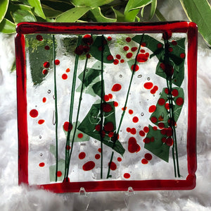 Fused Glass - Holly Berries Dish