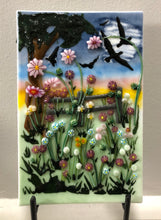 Load image into Gallery viewer, Night Flight in the Meadow Fused Glass Art Panel