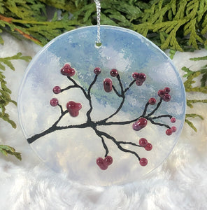 Holiday Ornaments - Berried Branch / Robin