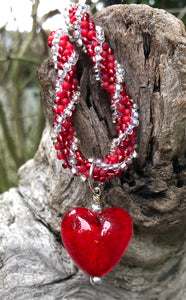 Kumihimo Necklace - Twisted Heart