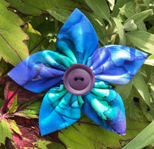 Load image into Gallery viewer, Fabric Flower - Turquoise Watercolor